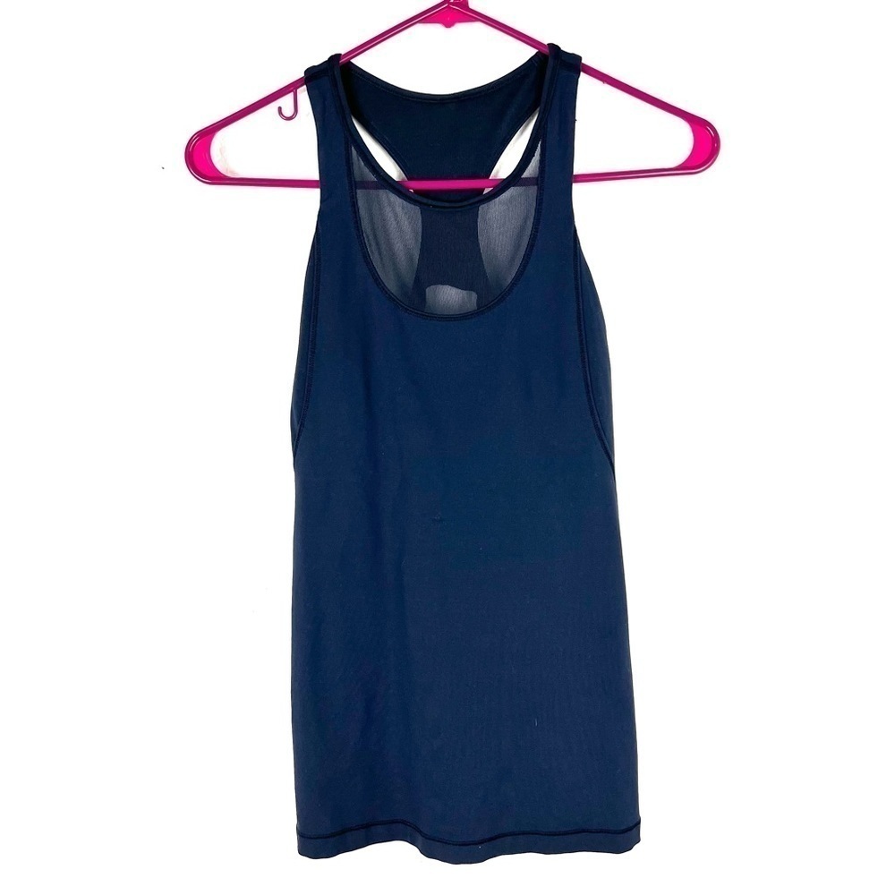 Lululemon Gear Up Black Mesh Detail Tank size 4